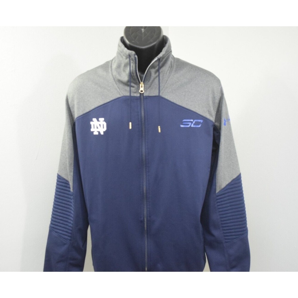 Under Armour Steph Curry Notre Dame Full‎ Zip Jacket Long Sleeve Mens Size Large